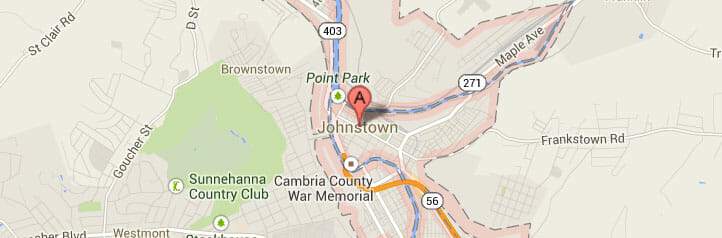 Map of Johnstown, Pennsylvania