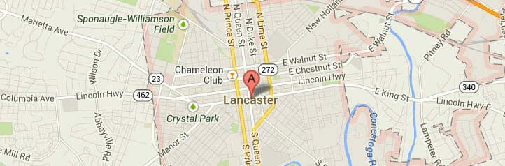 Map of Lancaster, Pennsylvania