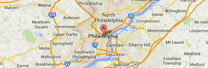 Map of Philadelphia, Pennsylvania