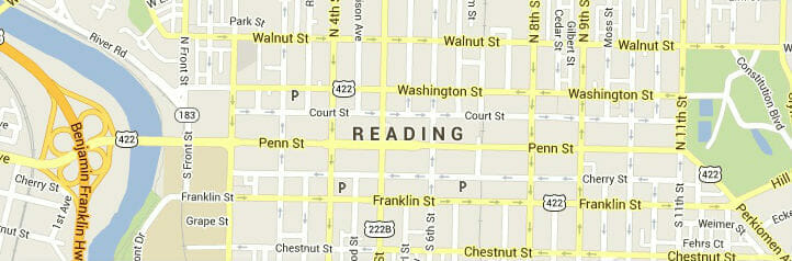 Map of Reading, Pennsylvania