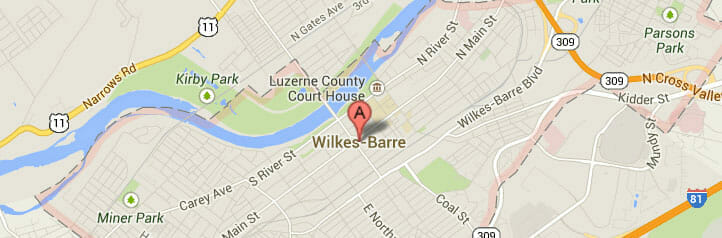 Map of Wilkes-Barre, Pennsylvania