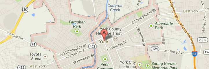 Map of York, Pennsylvania