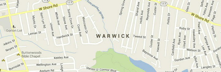 Map of Warwick, Rhode Island