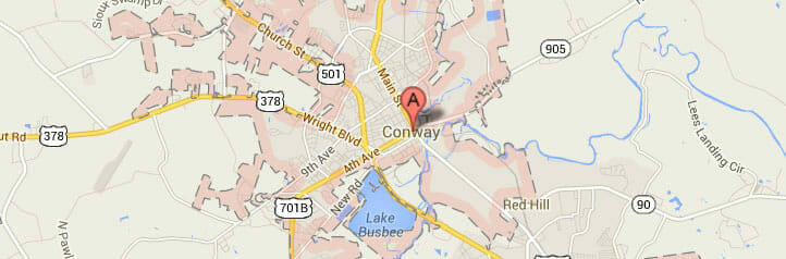 Map of Conway, South Carolina