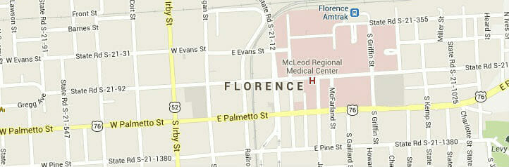 Map of Florence, South Carolina