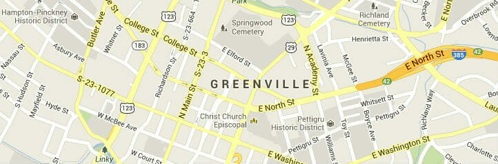 Map of Greenville, South Carolina