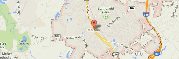 Map of Mauldin, South Carolina