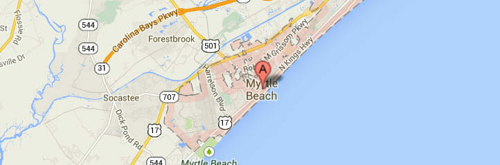 Map of Myrtle Beach, South Carolina