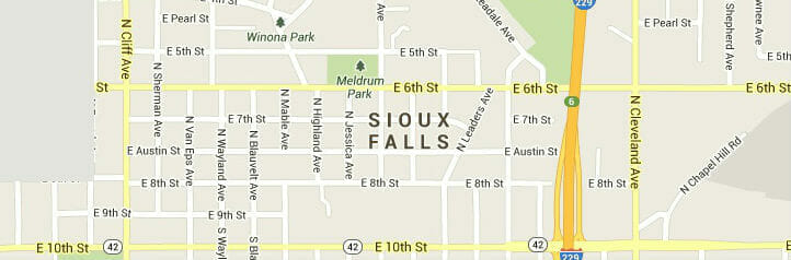 Map of Sioux Falls, South Dakota