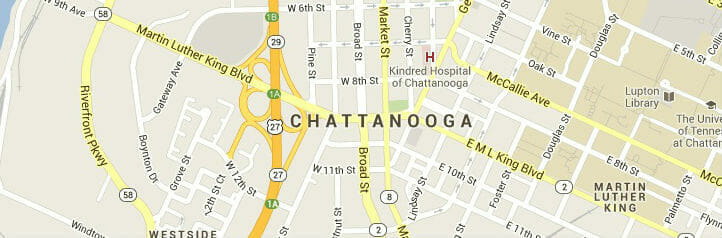 Map of Chattanooga, Tennessee