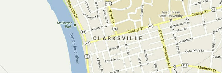 Map of Clarksville, Tennessee