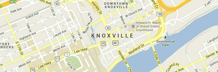 Map of Knoxville, Tennessee