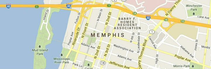 Map of Memphis, Tennessee