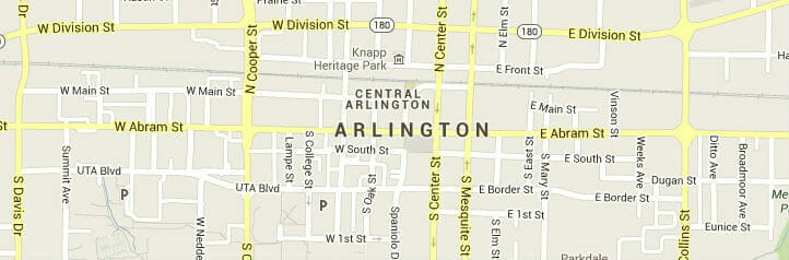 Map of Arlington, Texas