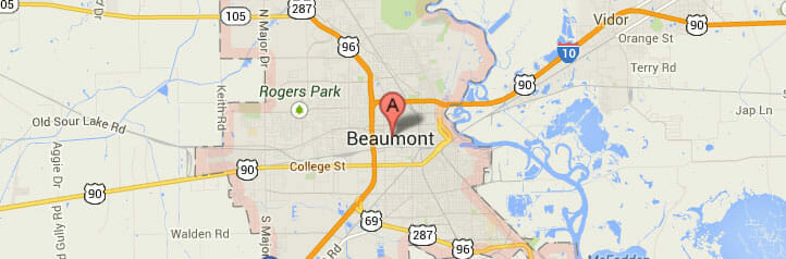 Map of Beaumont, Texas