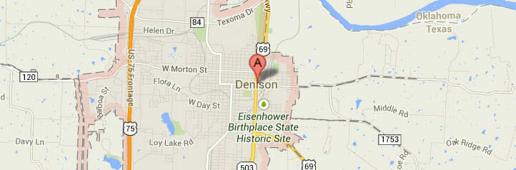 Map of Denison, Texas