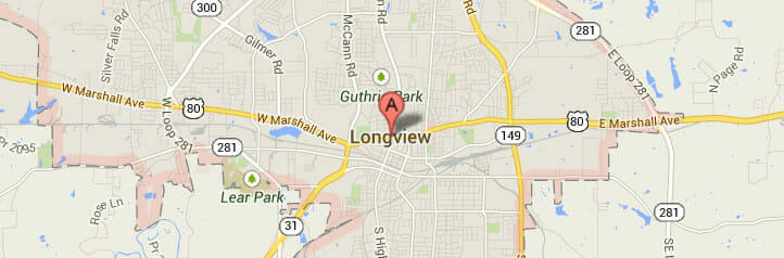 Map of Longview, Texas