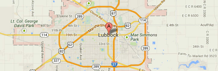 Map of Lubbock, Texas