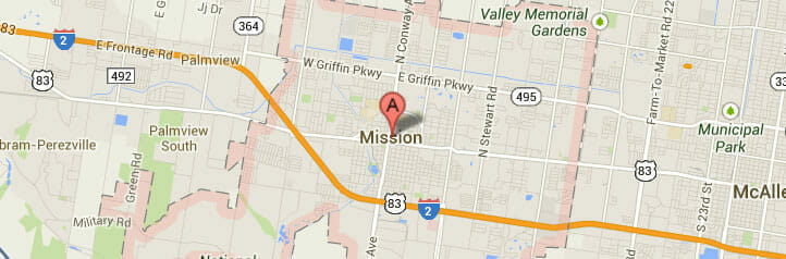 Map of Mission, Texas