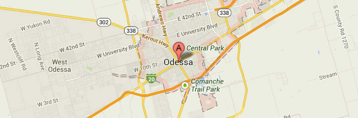 Map of Odessa, Texas