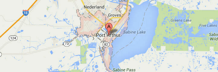 Map of Port Arthur, Texas