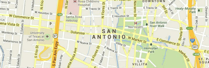 Map of San Antonio