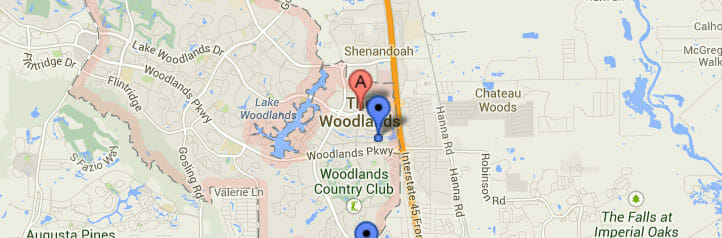 Map of The Woodlands, Texas