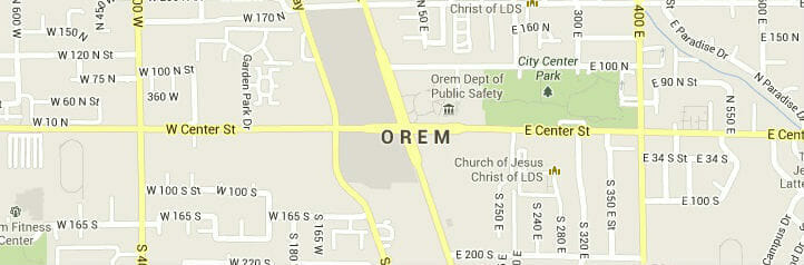 Map of Orem, Utah