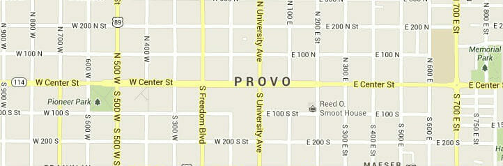 Map of Provo, Utah