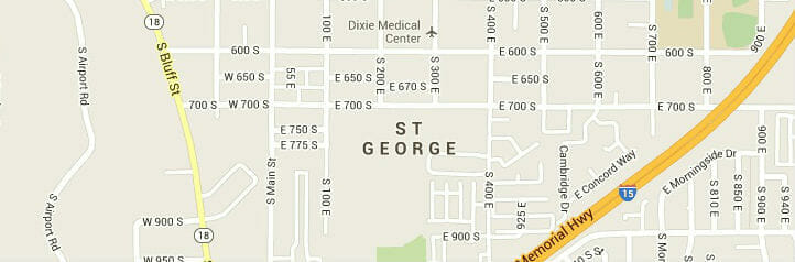 Map of St. George, Utah
