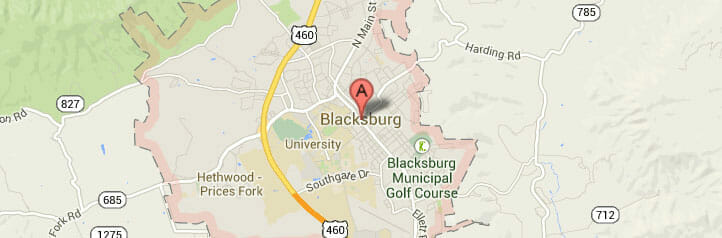 Map of Blacksburg, Virginia