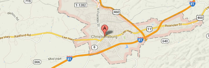 Map of Christiansburg, Virginia