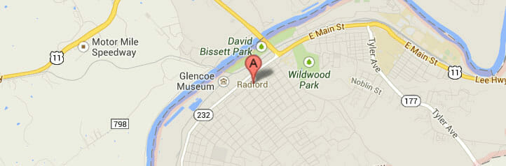 Map of Radford, Virginia