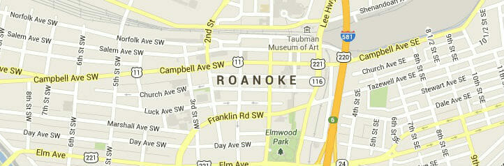 Map of Roanoke, Virginia