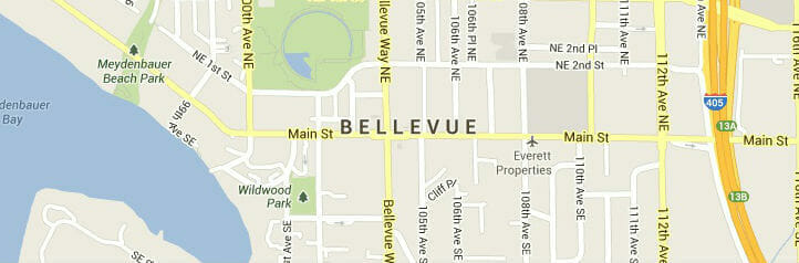 Map of Bellevue, Washington