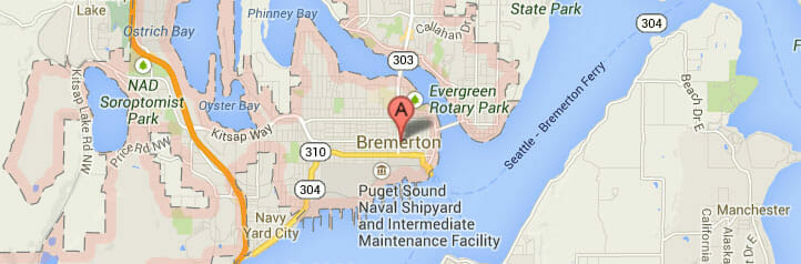 Map of Bremerton, Washington