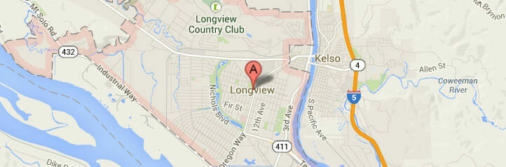 Map of Longview, Washington