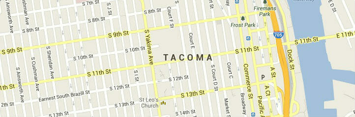 Map of Tacoma, Washington