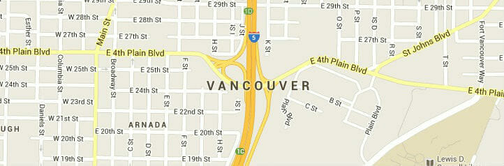 Map of Vancouver, Washington