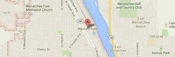 Map of Wenatchee, Washington