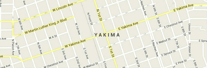 Map of Yakima, Washington