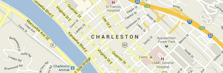 Map of Charleston, West Virginia