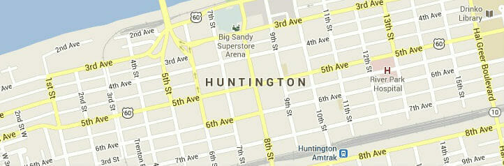 Map of Huntington, West Virginia
