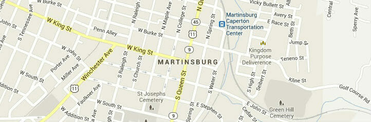 Map of Martinsburg, West Virginia