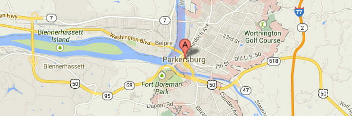 Map of Parkersburg, West Virginia