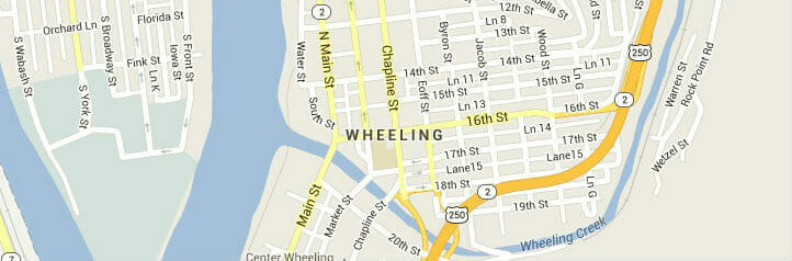 Map of Wheeling, West Virginia