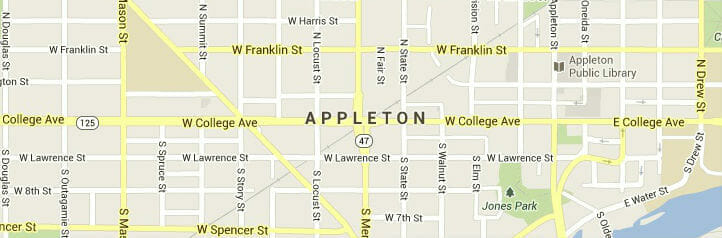 Map of Appleton, Wisconsin