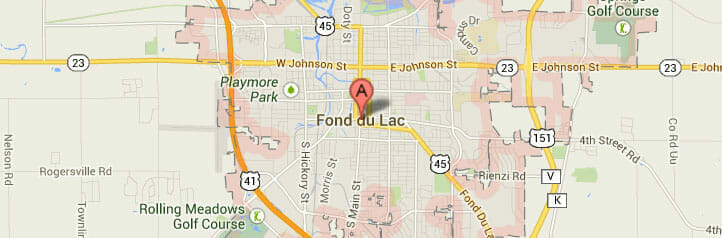 Map of Fond du Lac, Wisconsin