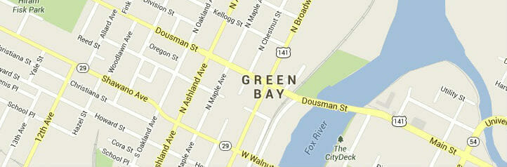 Map of Green Bay, Wisconsin