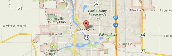 Map of Janesville, Wisconsin
